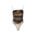 BROWN AND ORANGE BODYSUIT