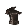 BROWN SHINNY DRESS TOP
