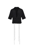BLACK LACED BUTTON UP