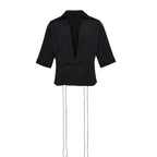 BLACK LACED BUTTON UP