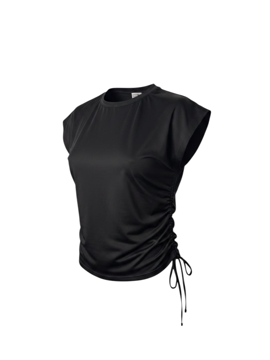BLACK MUSCLE CUT TOP