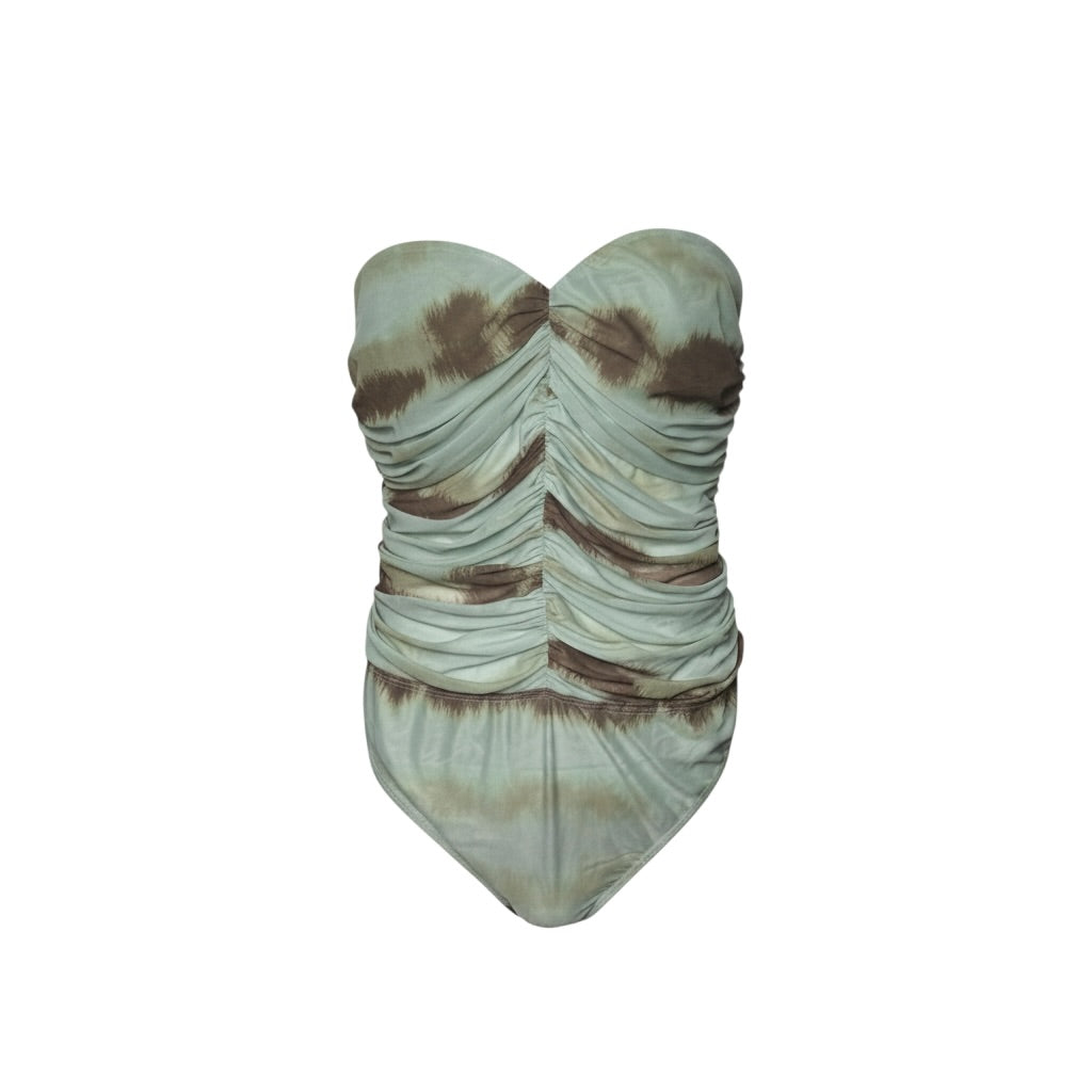 GREEN AND BROWN BODYSUIT