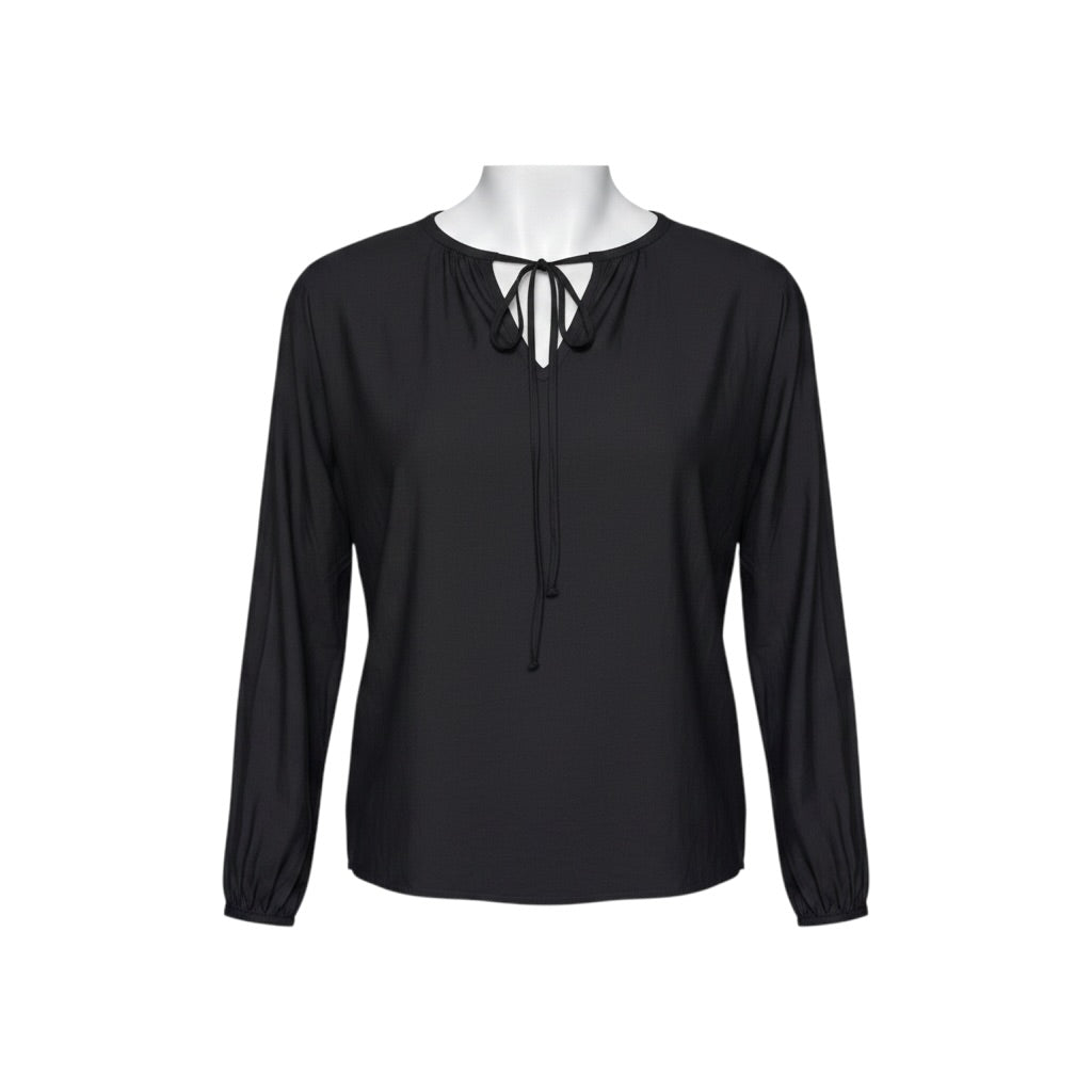 BLACK NECK TIE TOP