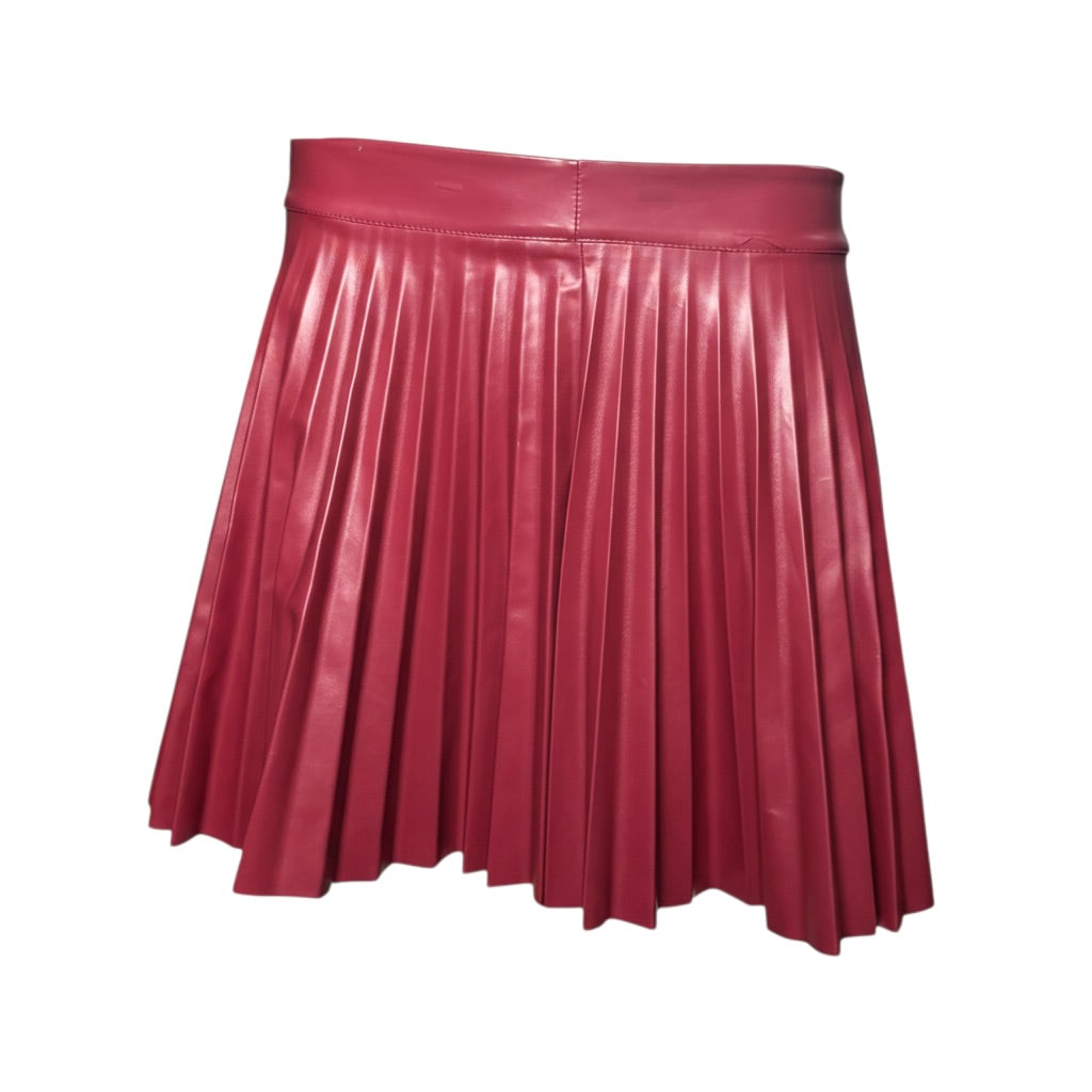RED LEATHER SKIRT
