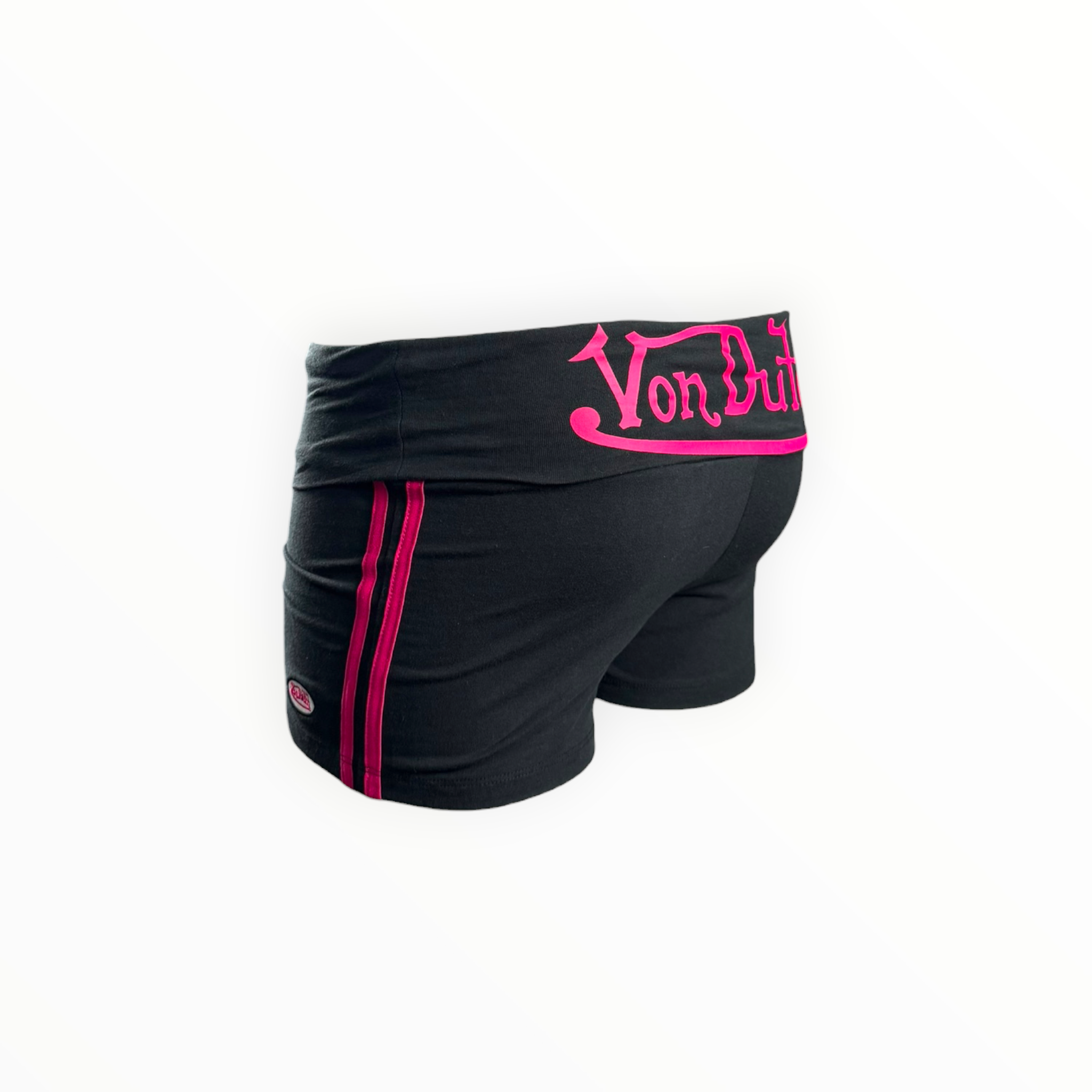VON DUTCH HOTPINK AND BLACK MICRO SHORTS