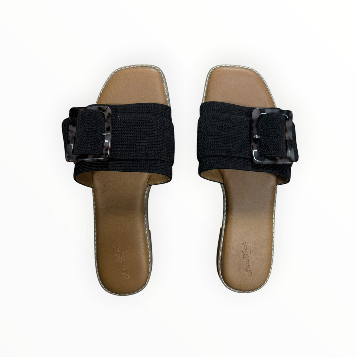 BLACK BUCKLE SANDALS