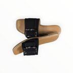 BLACK BUCKLE SANDALS