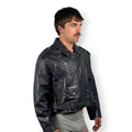 NAVY LEATHER JACKET