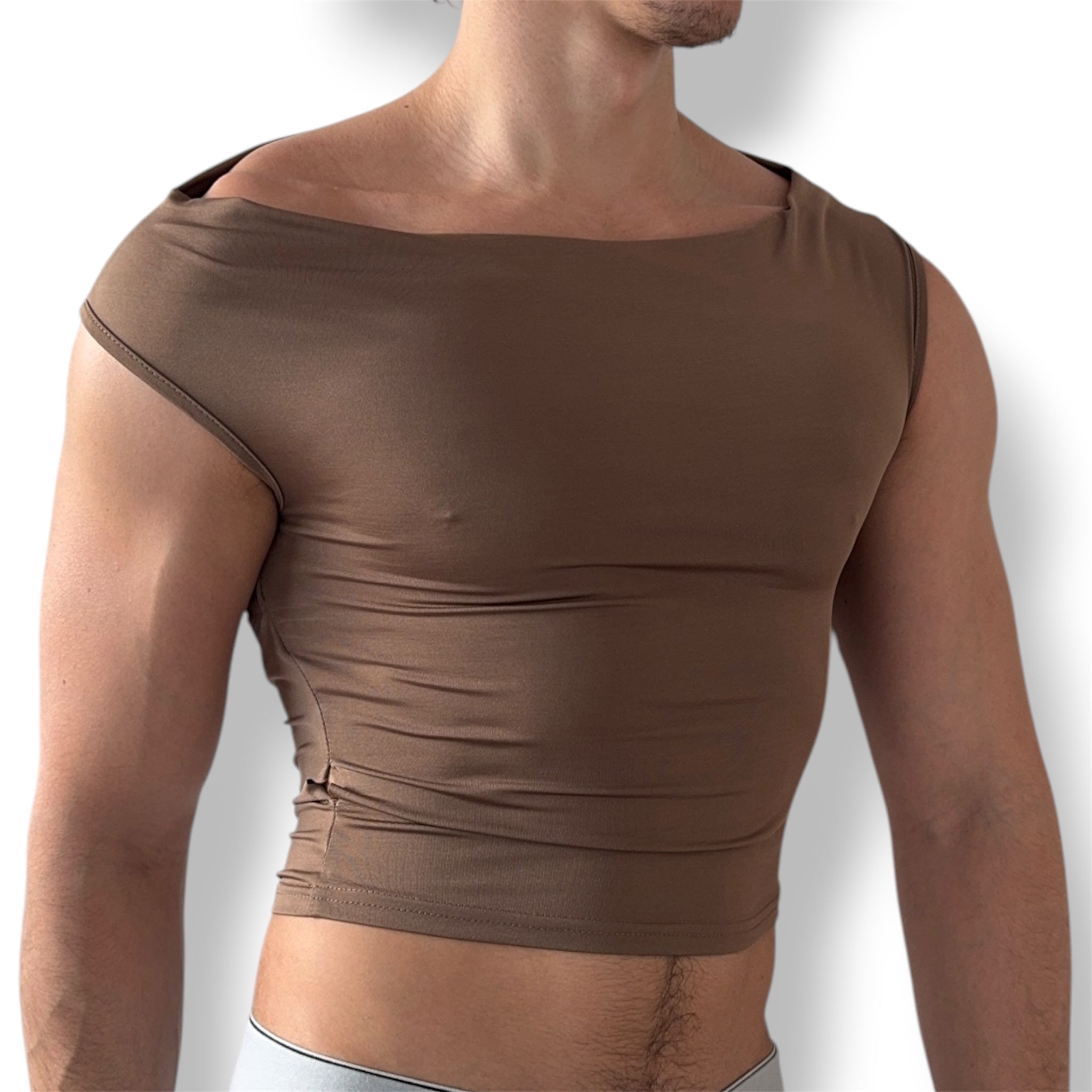 BROWN OFF THE SHOULDER