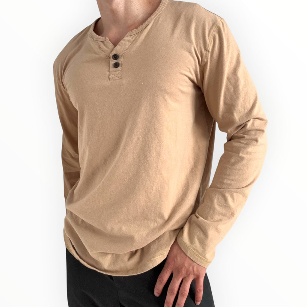 BEIGE HENLEY SHIRT