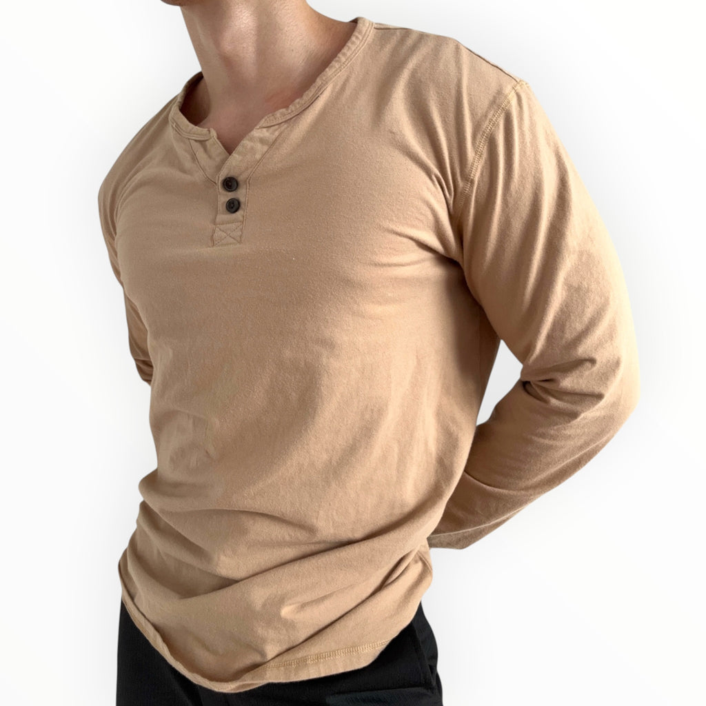 BEIGE HENLEY SHIRT