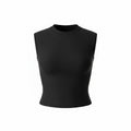 BLACK BACKLESS BUCKLE SHIRT