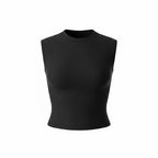 BLACK BACKLESS BUCKLE SHIRT